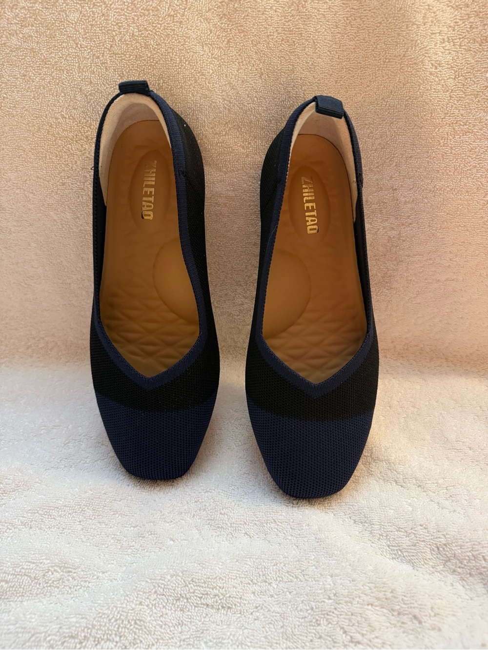 Ladies Navy & Black Knit Ballet Flats Classic bundle shoes for deeper discount - Picture 6 of 14